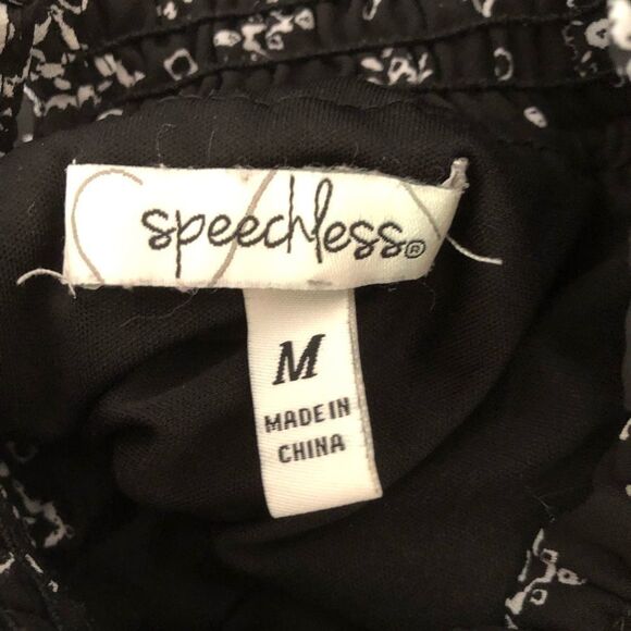 Speechless Black & White A Line Sleeveless Mandarin Collar Dress M - Picture 8 of 10